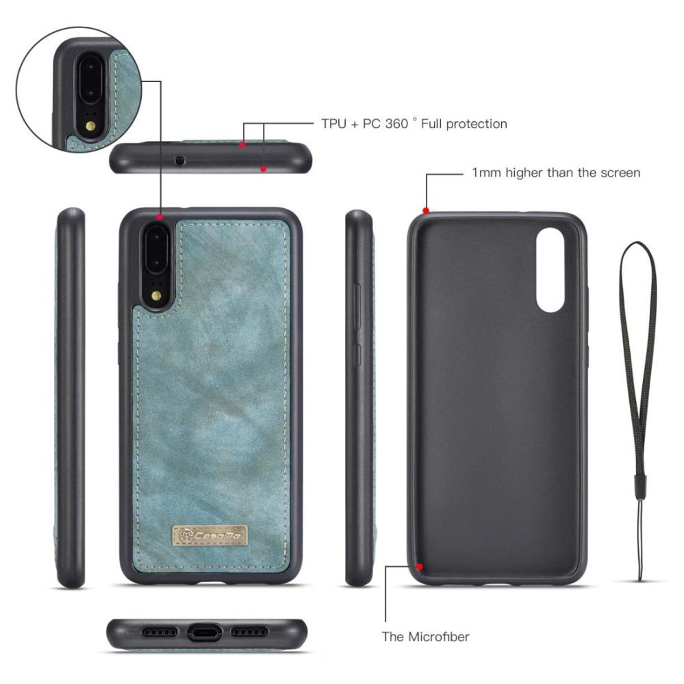 CaseMe Plånboksfodral med magnetskal för Huawei P20 Pro Blå