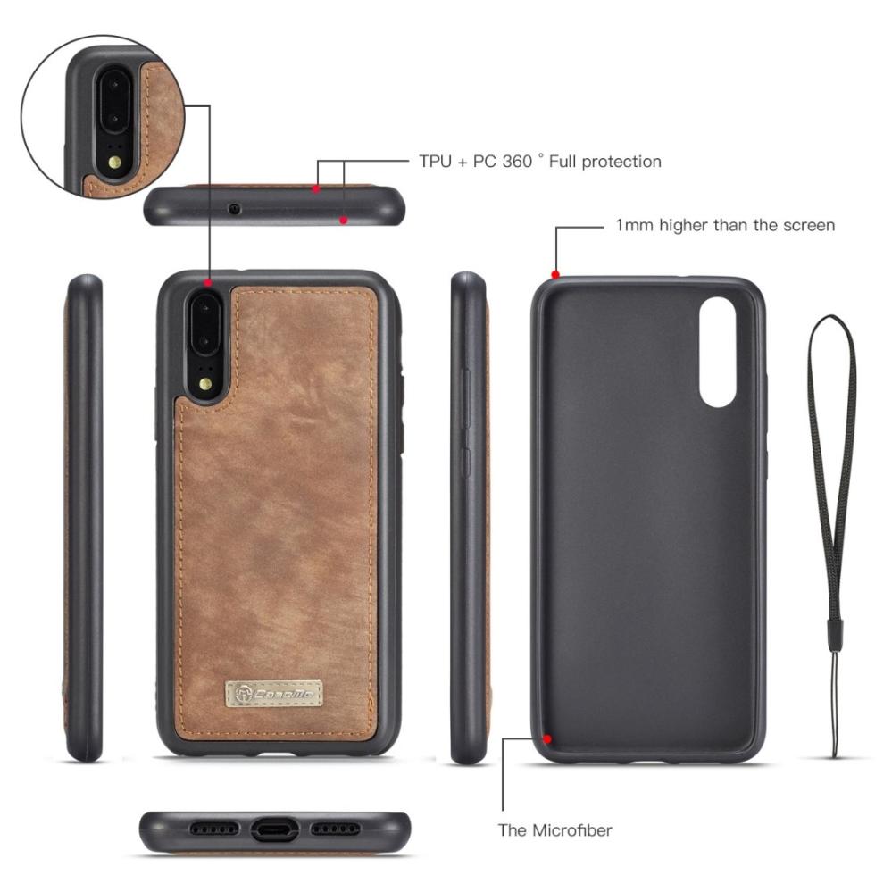 CaseMe Plånboksfodral med magnetskal för Huawei P20 Pro Brun