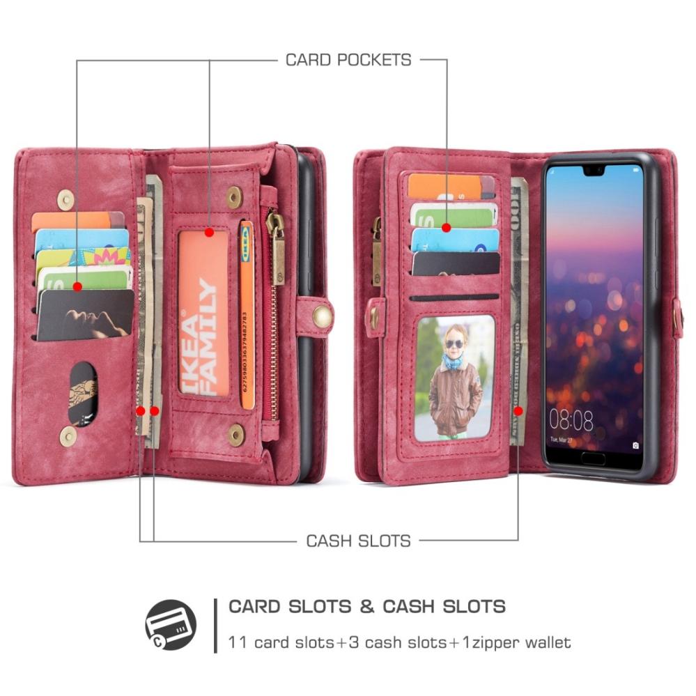 CaseMe Plånboksfodral med magnetskal för Huawei P20 Pro Röd
