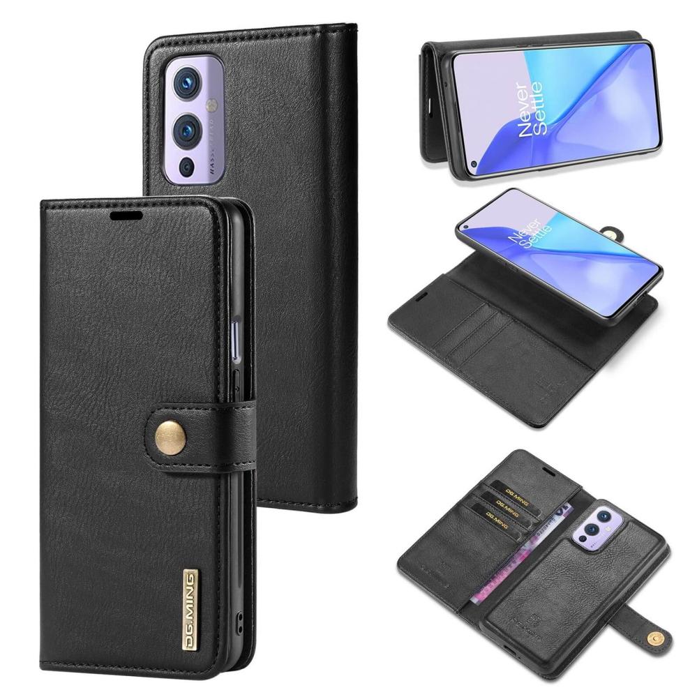 DG.MING Plånboksfodral med magnetskal för OnePlus 9 Svart