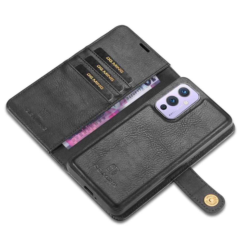 DG.MING Plånboksfodral med magnetskal för OnePlus 9 Svart