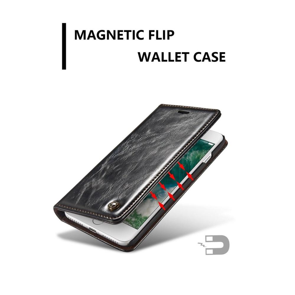 CaseMe Plånboksfodral med kortplats för iPhone 7 Plus/8 Plus Svart-003