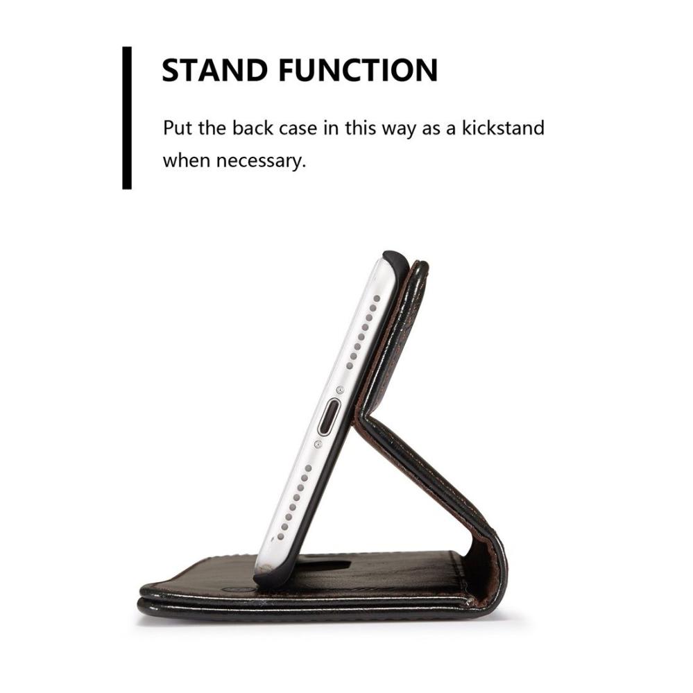 CaseMe Plånboksfodral med kortplats för iPhone 7 Plus/8 Plus Svart-003