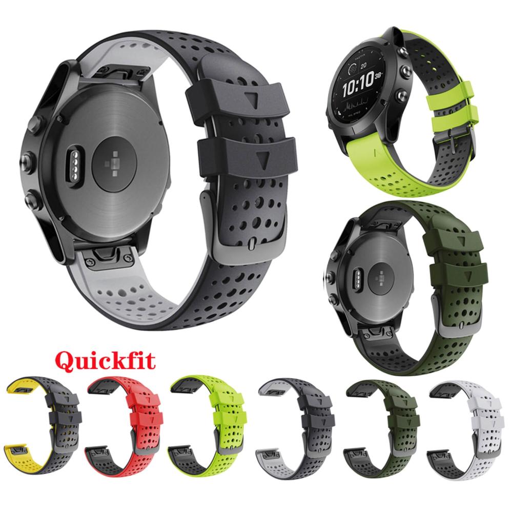 Silikonarmband Svart & Grå för Garmin Fenix 5/5Pro/6/6Pro