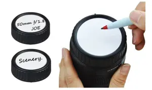  JJC 4x Skrivbart bakre objektivlock för uppmärkning för Canon EF-M
