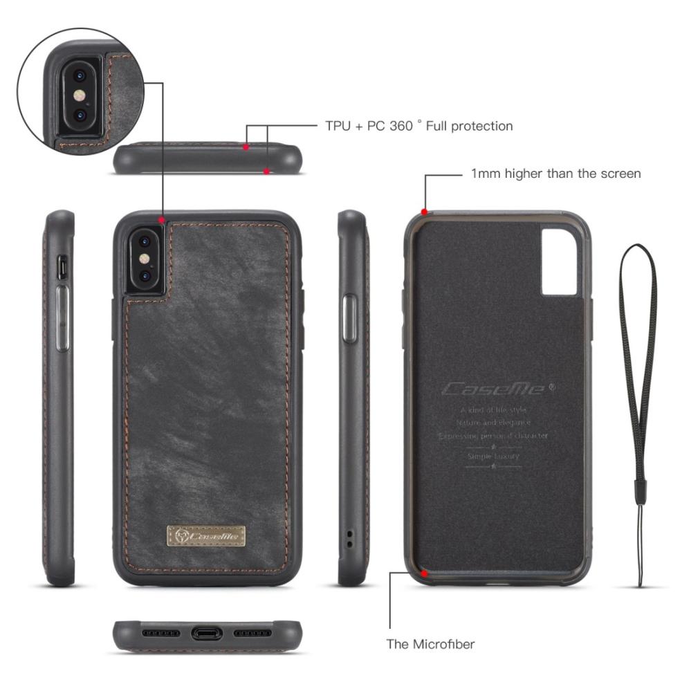 CaseMe Plånboksfodral med magnetskal för iPhone XS Max