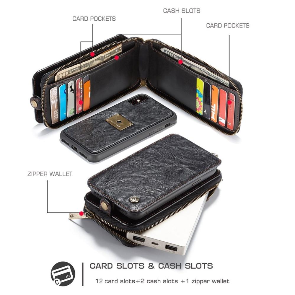 Plånboksfodral, plånbok & magnetskal för iPhone X (3i1) - CaseMe