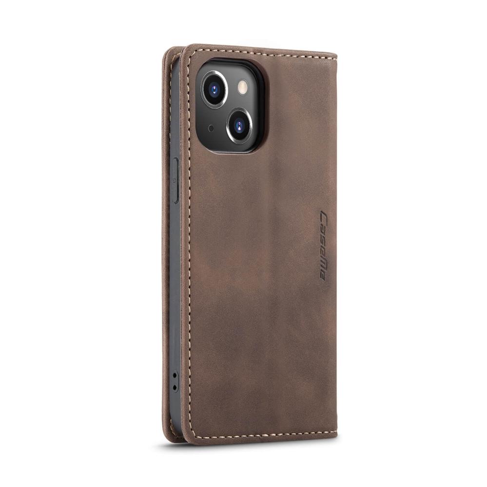 CaseMe Plånboksfodral med kortplats för iPhone 14 Brun