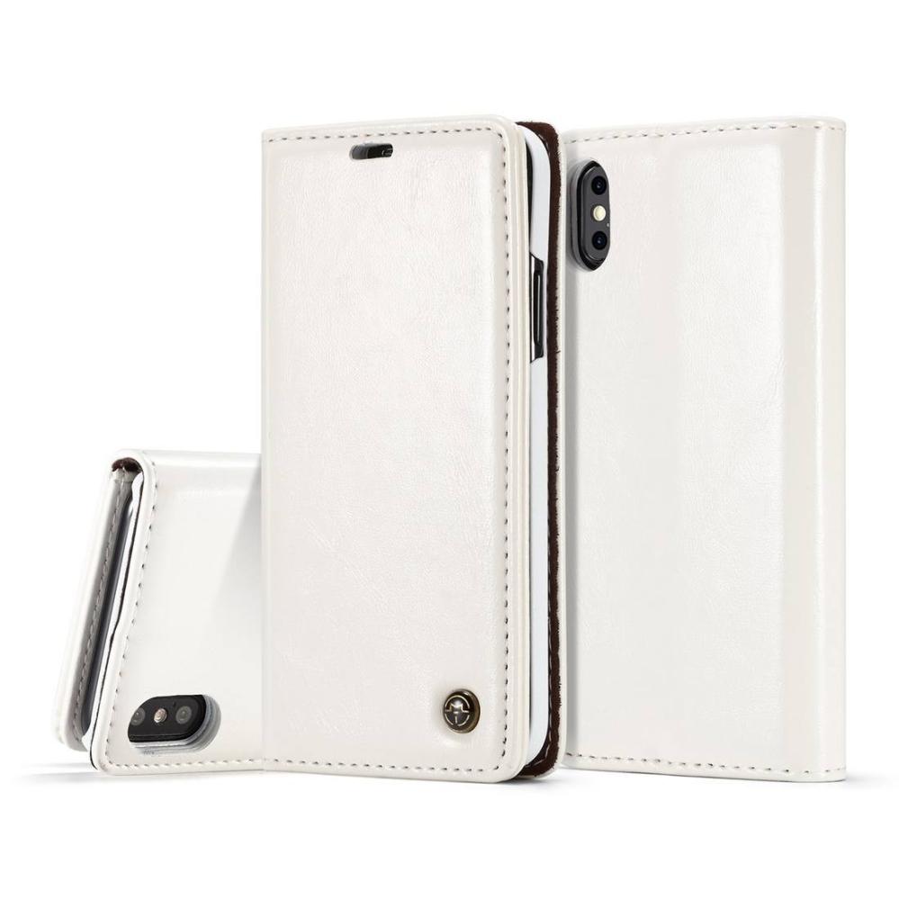 CaseMe Plånboksfodral med kortplats för iPhone X Vit-003