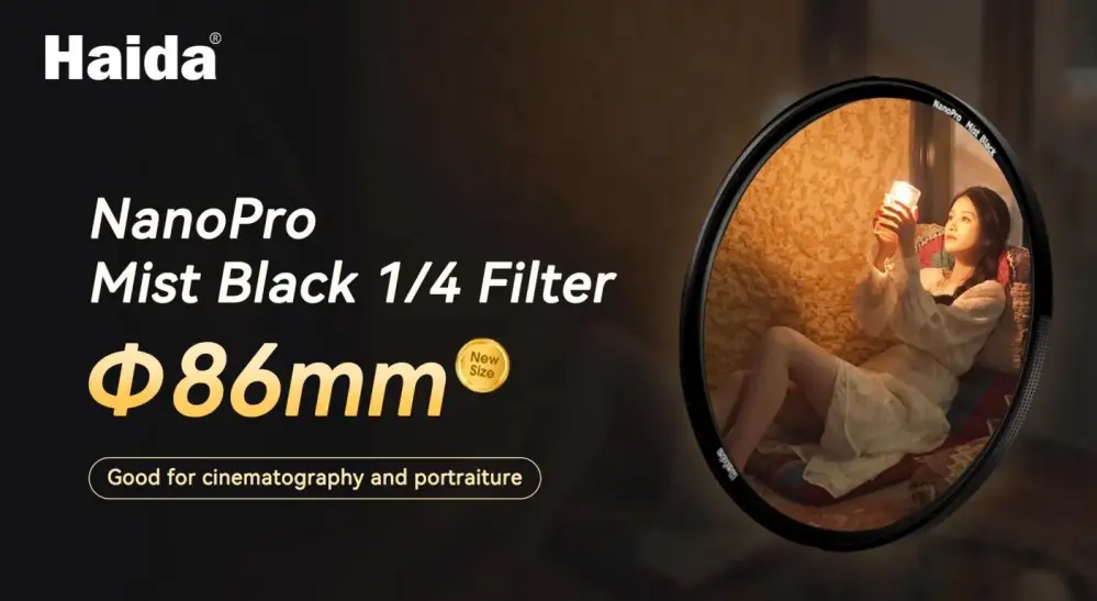  Haida NanoPro Mist Black 1/4 Filter – Filmisk känsla & mjukare ljus från Kamda – snabb leverans och trygg e-handel