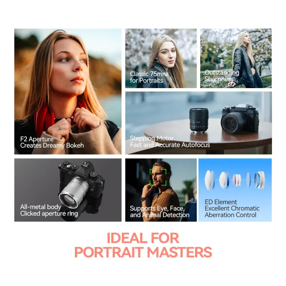  TTArtisan AF 75mm f/2.0 Fullformatobjektiv för Nikon Z – perfekt för porträtt från Kamda – snabb leverans och trygg e-handel