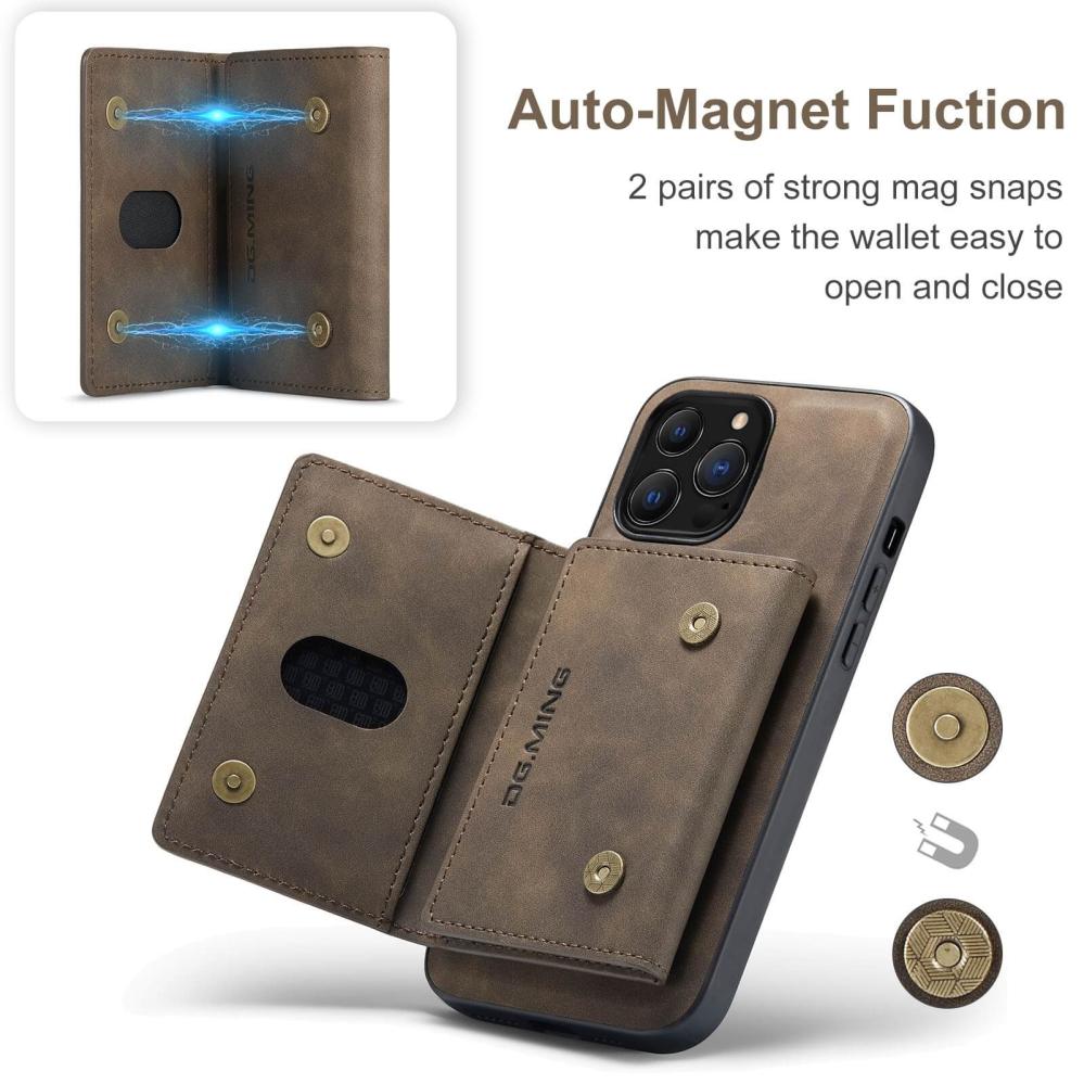 DG.MING 2 i 1 Vikbar plånbok & magnetiskt skal för iPhone 13 Pro Max