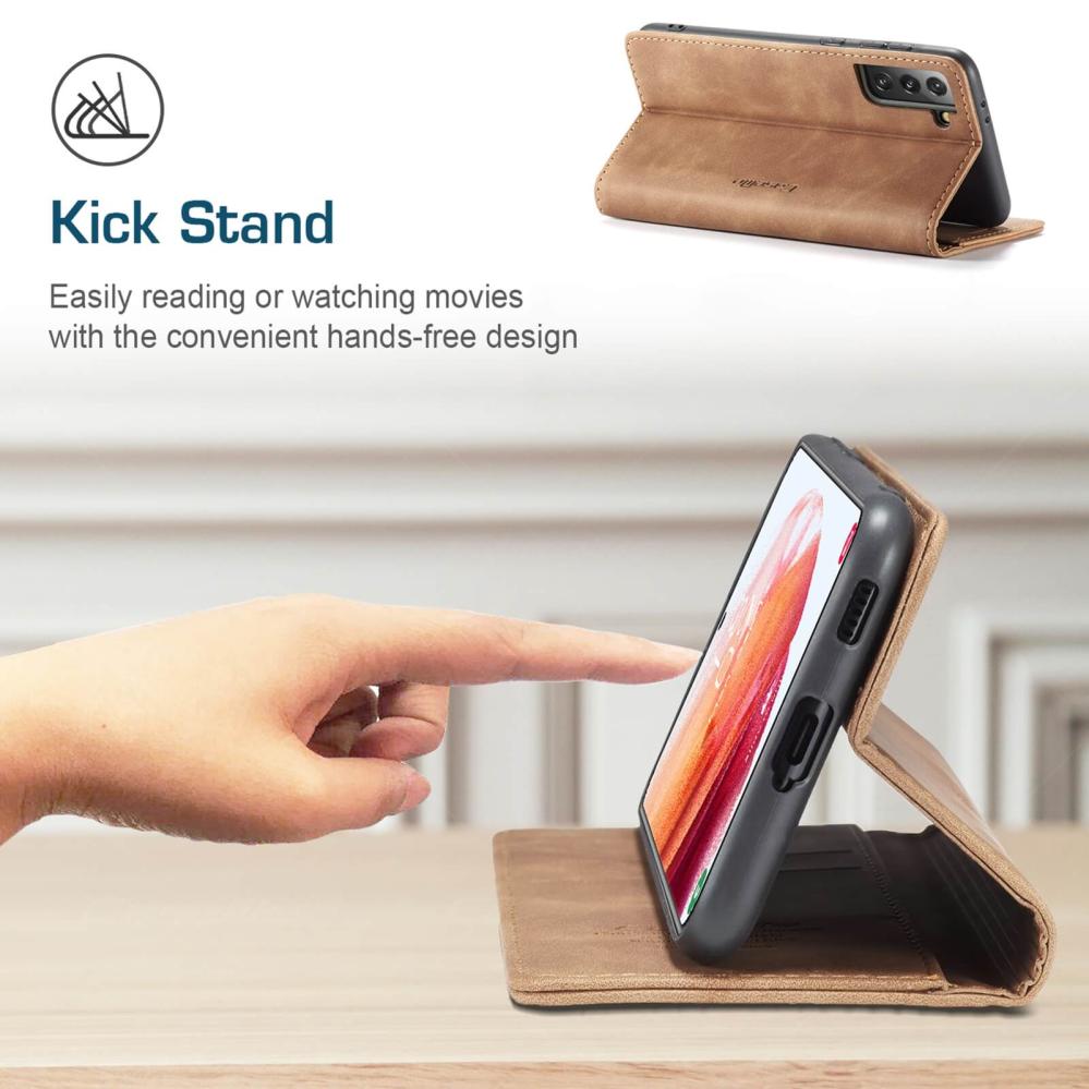 CaseMe Plånboksfodral Brun med kortplats för Samsung Galaxy S21 5G