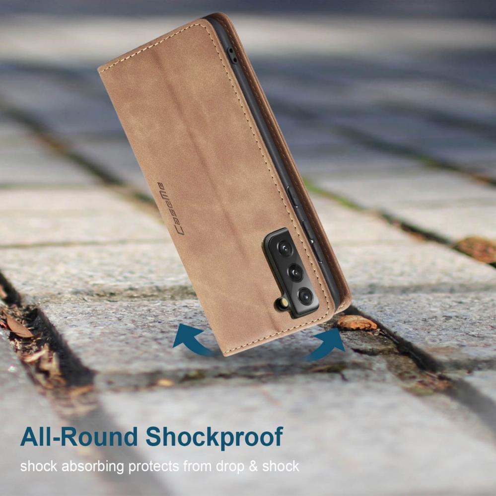 CaseMe Plånboksfodral Brun med kortplats för Samsung Galaxy S21 5G