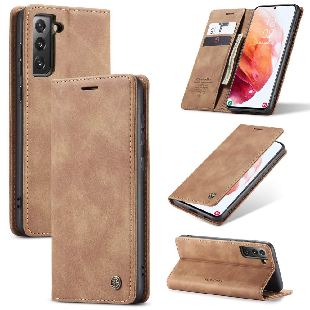 CaseMe Plånboksfodral Brun med kortplats för Samsung Galaxy S21 5G