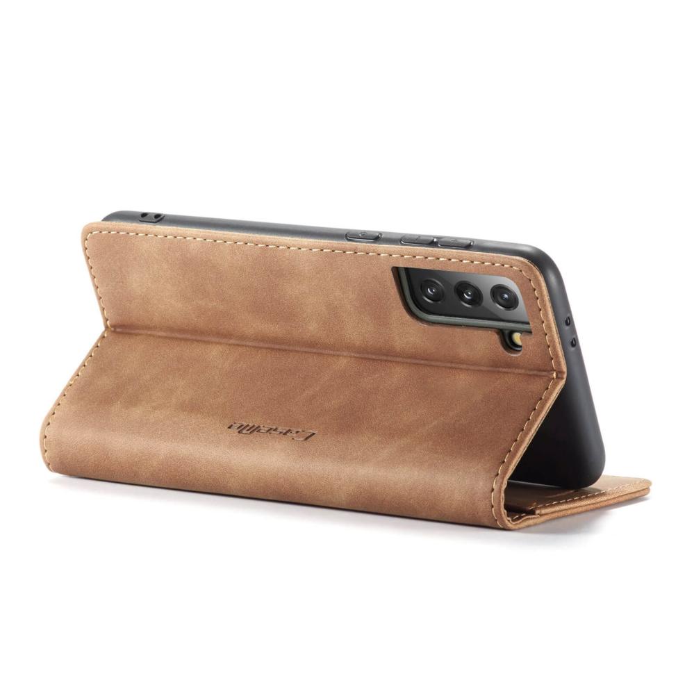 CaseMe Plånboksfodral Brun med kortplats för Samsung Galaxy S21 5G
