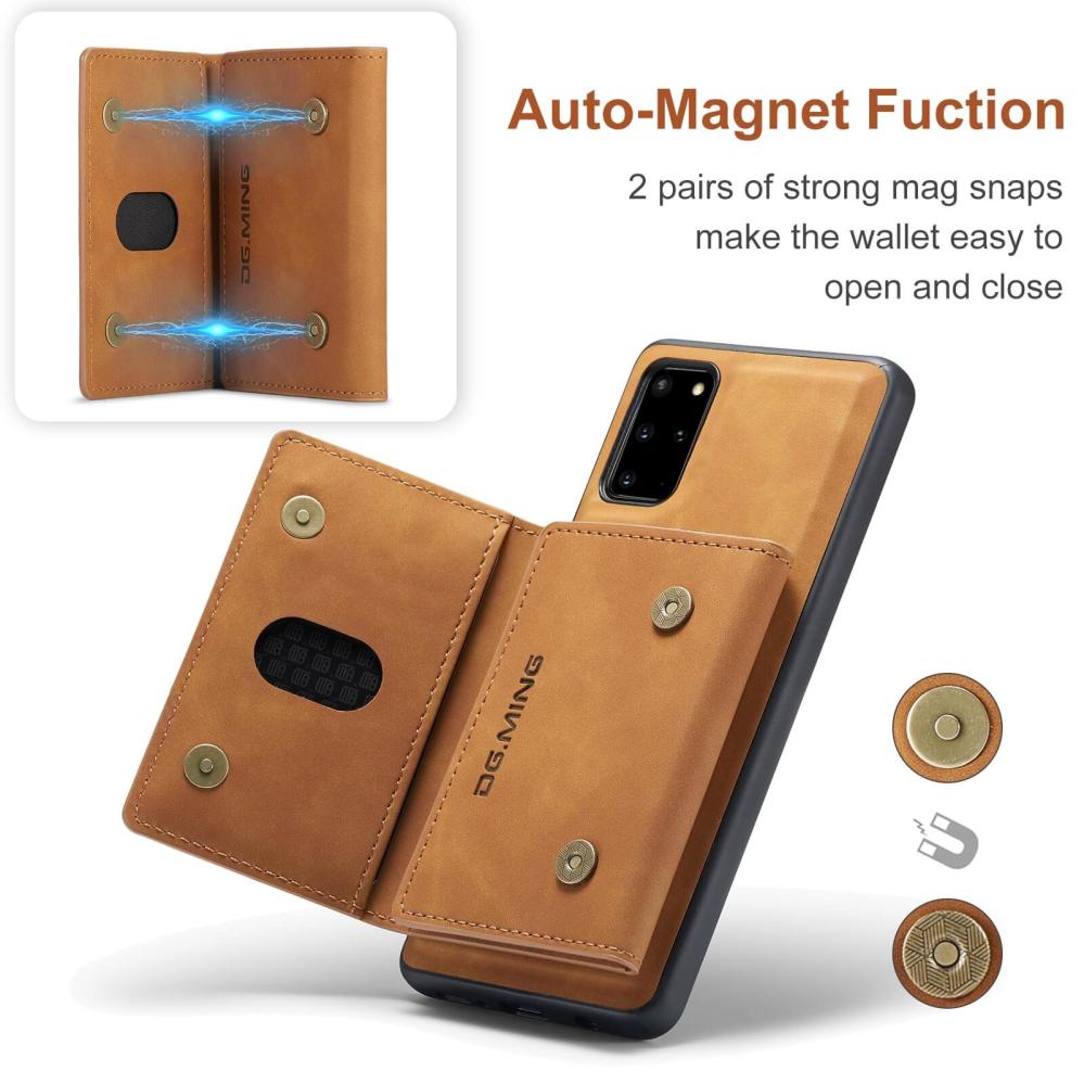 DG.MING 2 i 1 Vikbar plånbok & magnetiskt skal för Samsung Galaxy S20 Plus