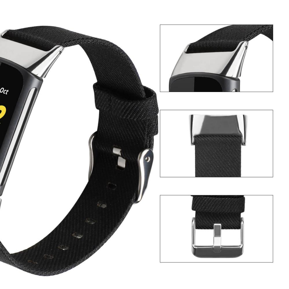 Armband för Fitbit Charge 5 - Svart Nylon