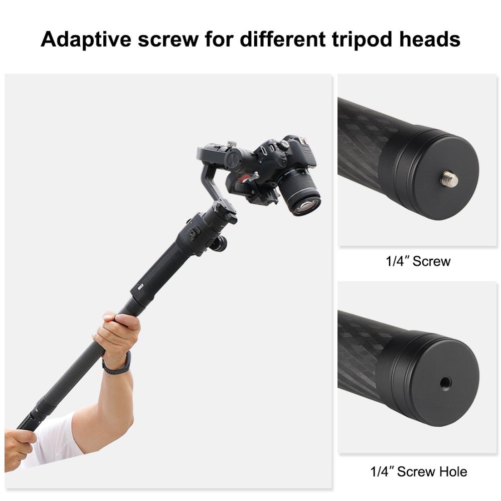Puluz Stativförlängare 35cm av kolfiber/alu för Gimbal och stativ