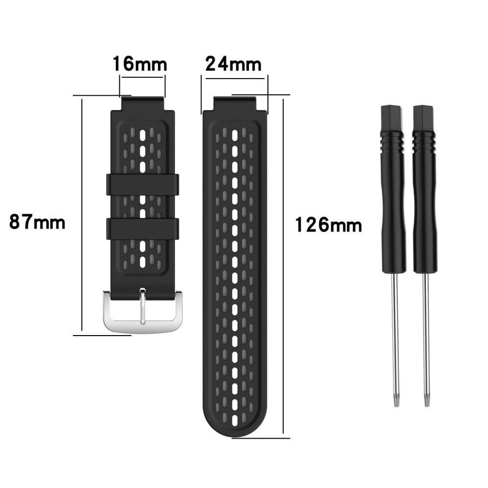 Silikonarmband Svart & Grå för Garmin Approach S2/S4