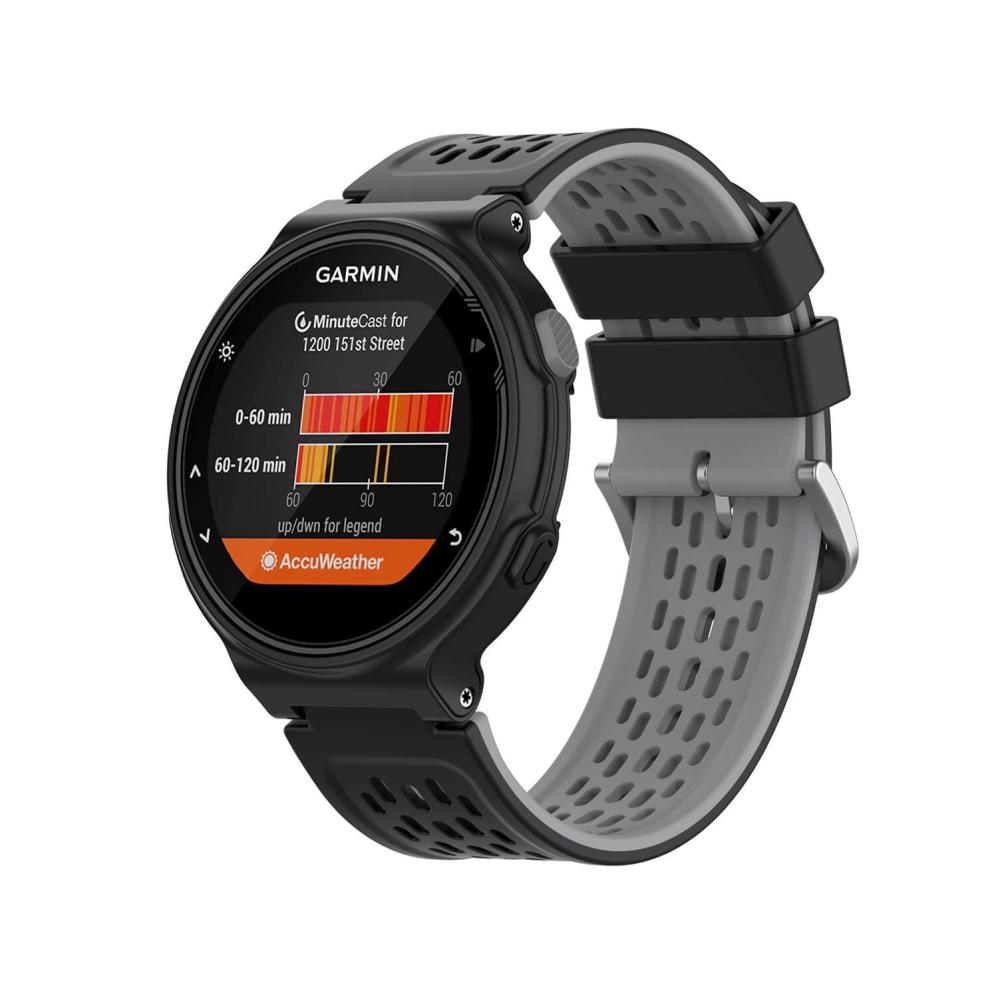 Silikonarmband Svart & Grå för Garmin Approach S2/S4