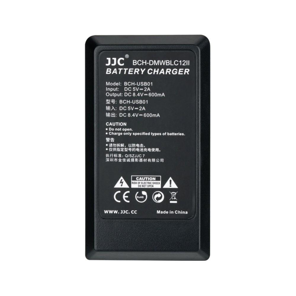  JJC USB-batteriladdare passar Panasonic DMW-BLC12/ Leica BP-DC12/ Sigma BP-51