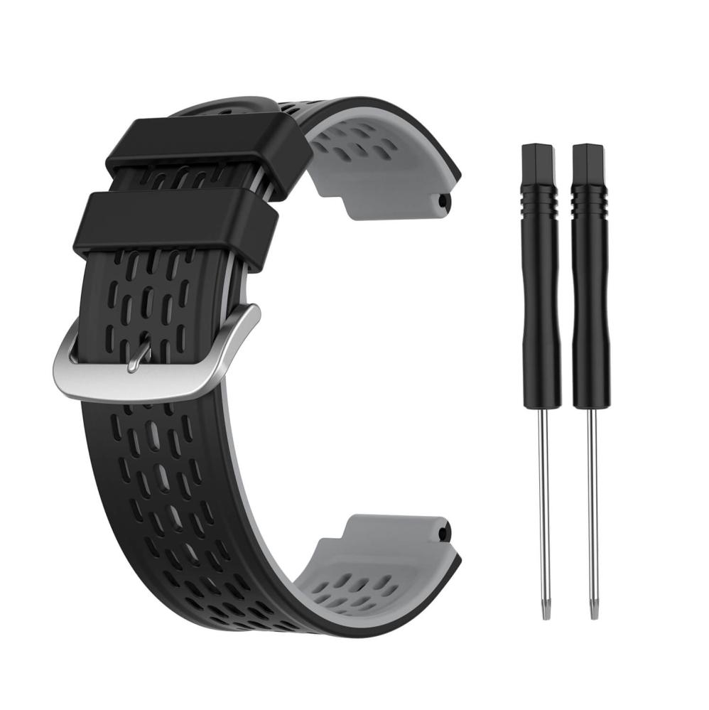 Silikonarmband Svart & Grå för Garmin Approach S2/S4