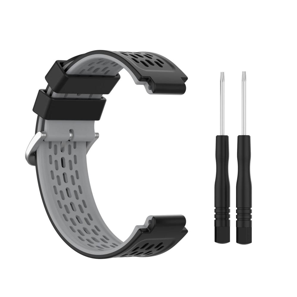 Silikonarmband Svart & Grå för Garmin Approach S2/S4