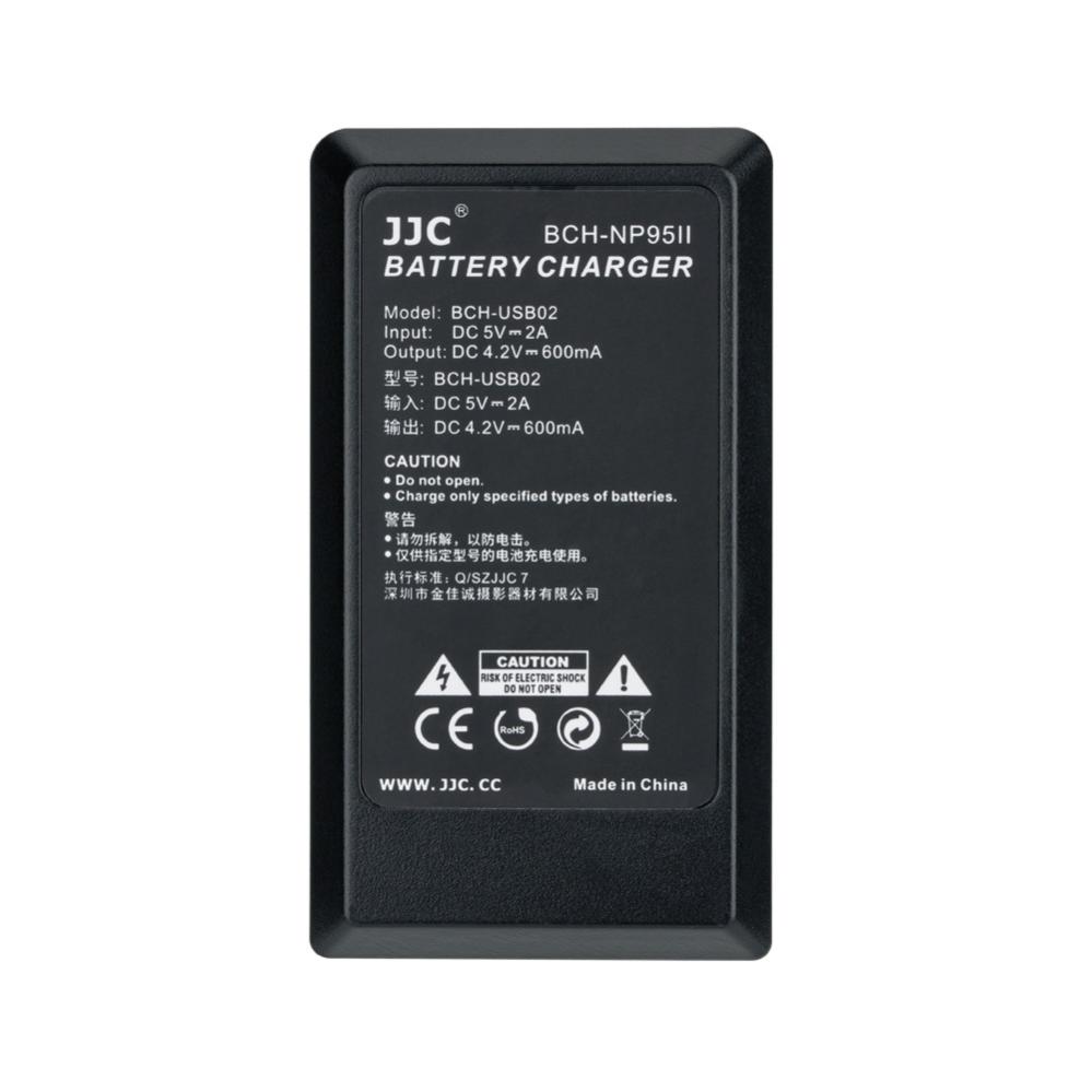 JJC USB-batteriladdare passar Fujifilm NP-95 och Ricoh DB-90