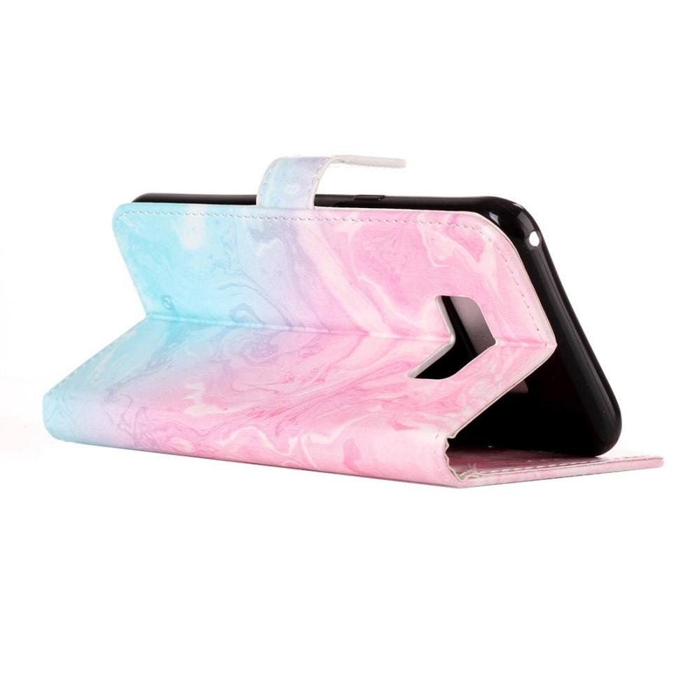 Plånboksfodral för Galaxy S8 - Marmormönster rosa & blå