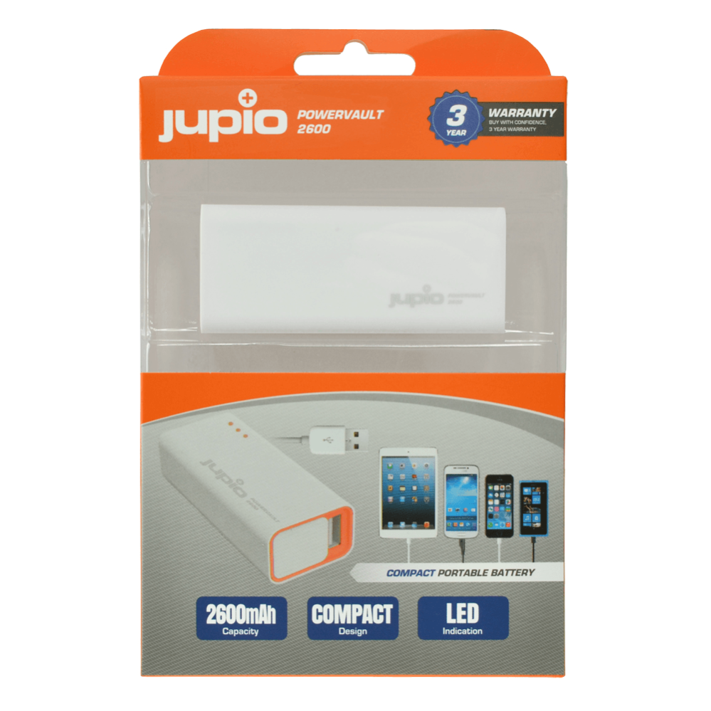 Jupio reseladdare Powerbank 2600 mAh med USB-utgång
