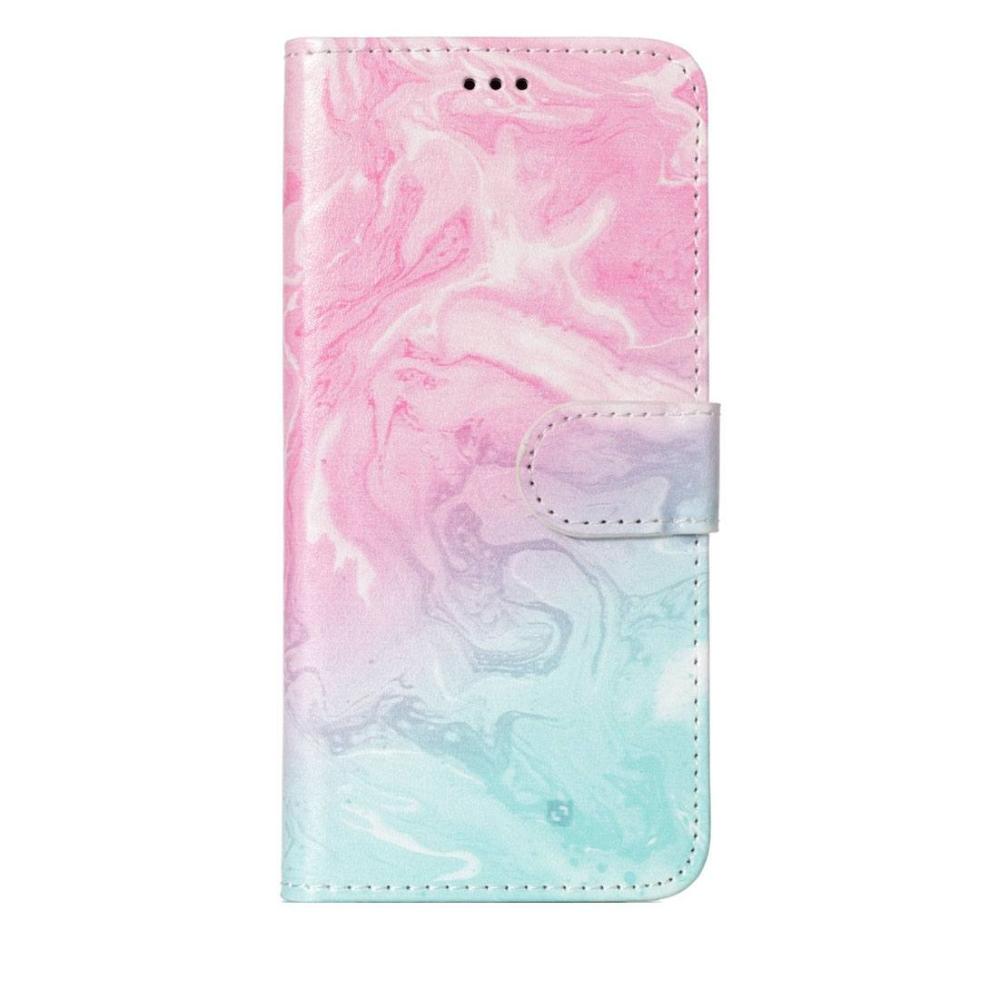 Plånboksfodral för Galaxy S9 - Marmormönster rosa & blå