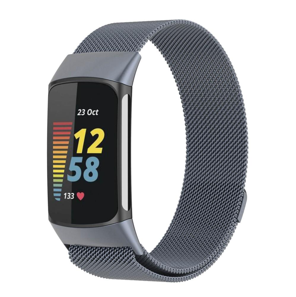 Armband Milanse loop för Fitbit Charge 5 - Grå