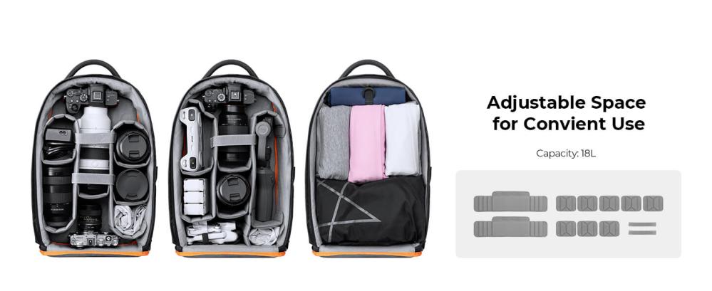  K&F Concept Beta 18L kameraryggsäck med ett stort förvaringsfack för kamera från Kamda – snabb leverans och trygg e-handel