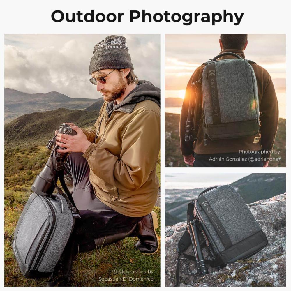  K&F Concept Kameraryggsäck med stort fack för kameran 17liter från Kamda – snabb leverans och trygg e-handel