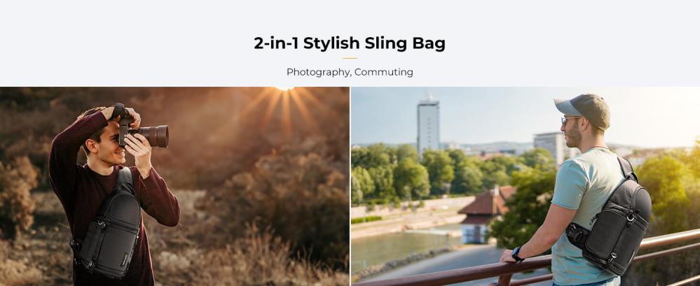  K&F Concept Kameraväska Sling 10L - Skydda Systemkameror & Objektiv från Kamda – snabb leverans och trygg e-handel