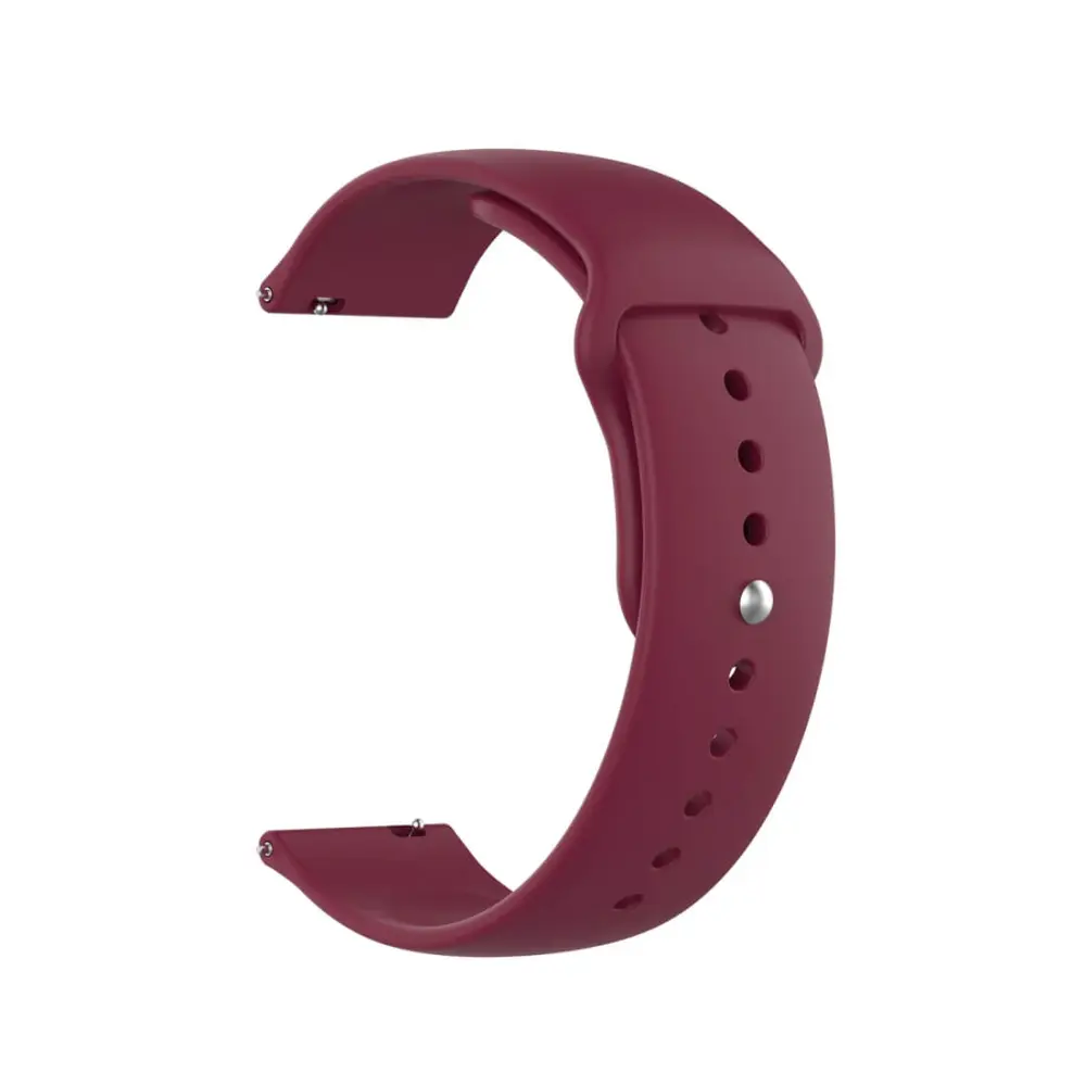  Silikonarmband Vinröd för 18mm Watch med stiftspänne