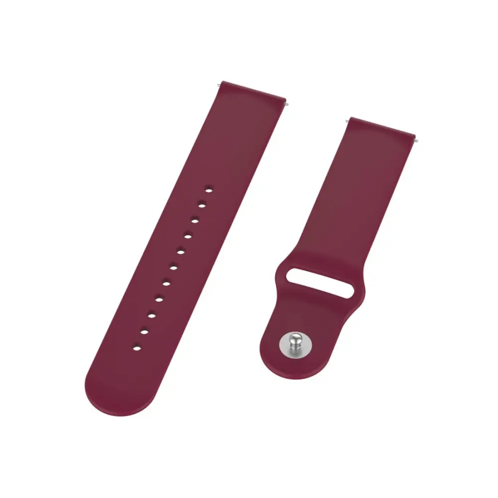  Silikonarmband Vinröd för 18mm Watch med stiftspänne