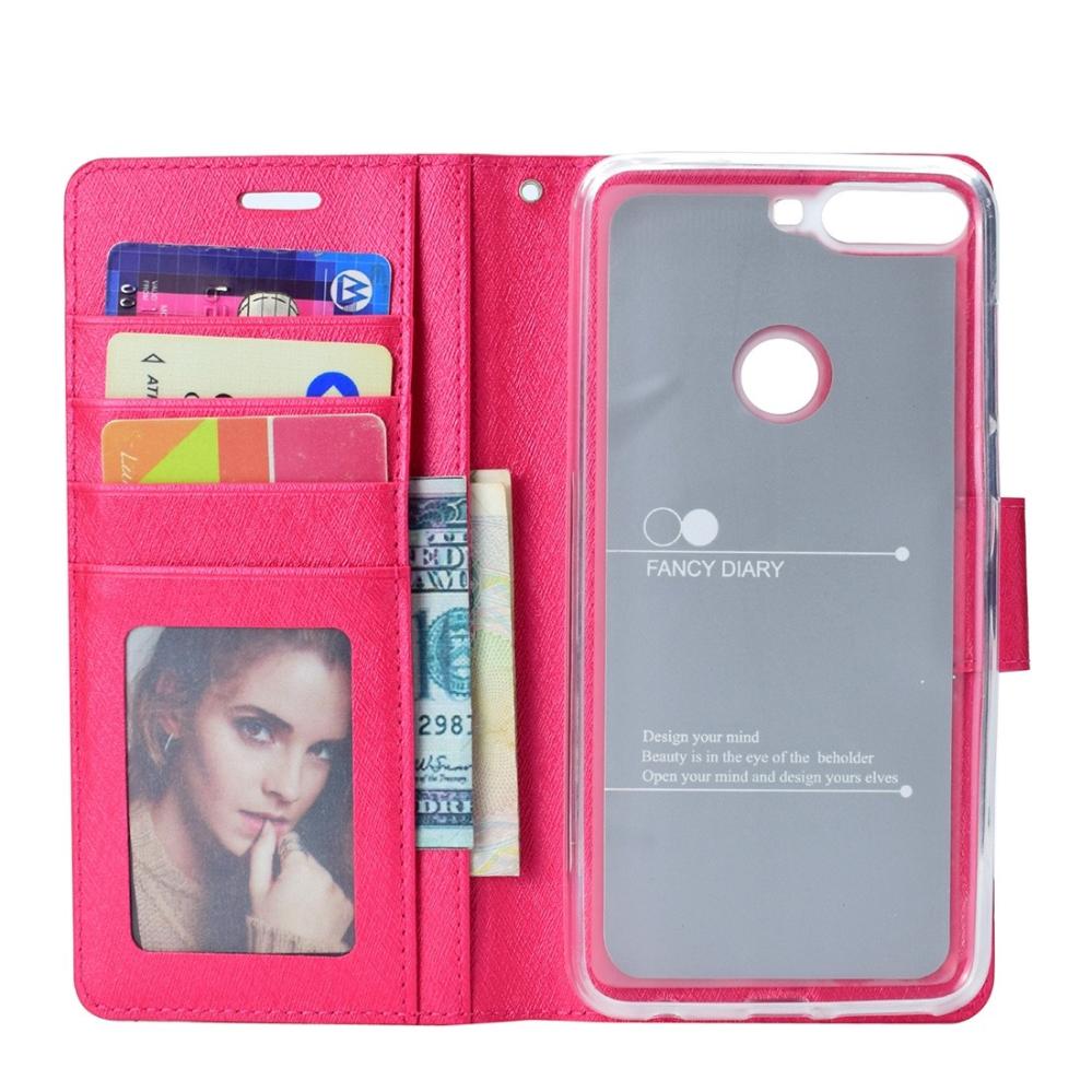 Plånboksfodral Magenta för Huawei Honor 7A/Y6 Prime (2018)/Y6 Pro (2018)