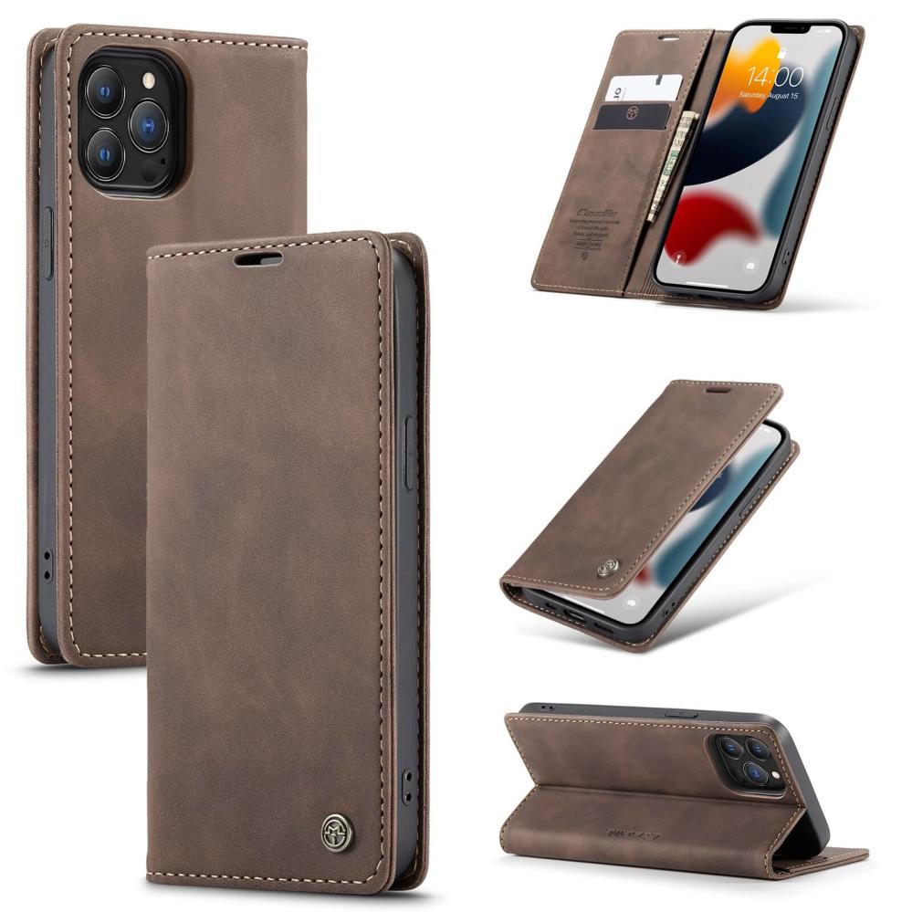 CaseMe Plånboksfodral med kortplats för iPhone 13 Pro Max Brun