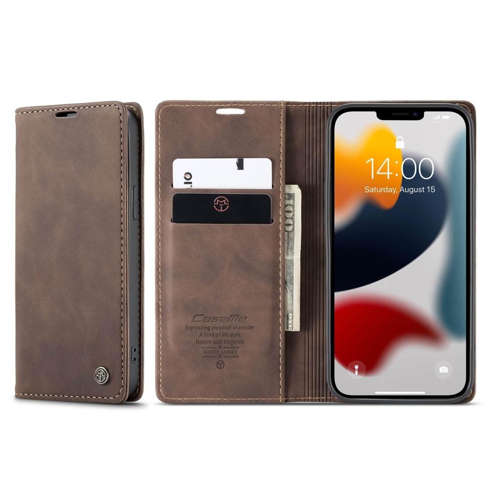 CaseMe Plånboksfodral med kortplats för iPhone 13 Pro Max Brun