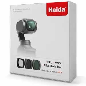  Haida NanoPro magnetiskt filterkit f&ouml;r DJI Osmo Pocket 3 & 4 (3-pack) fr&aring;n Kamda &ndash; snabb leverans och trygg e-handel