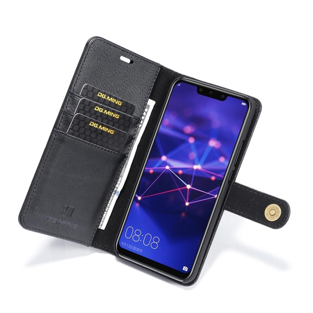 DG.MING Plånboksfodral med magnetskal för Huawei Mate 20 Lite Svart
