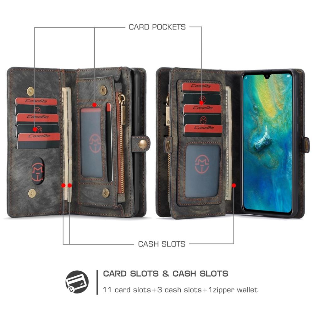 CaseMe Plånboksfodral med magnetskal för Huawei Mate 20 Svart