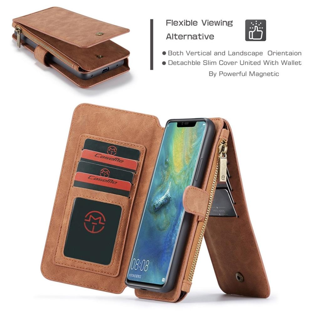 CaseMe Plånboksfodral med magnetskal för Huawei Mate 20 Pro Brun