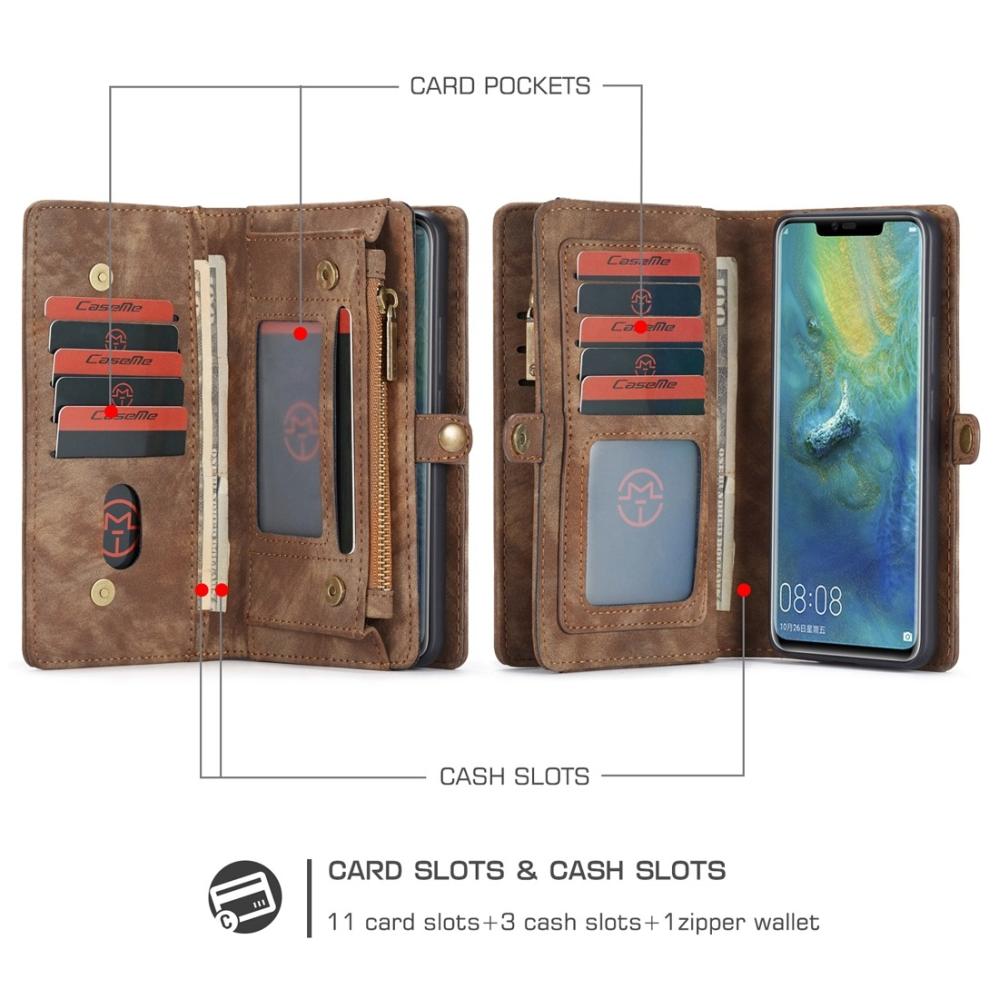 CaseMe Plånboksfodral med magnetskal för Huawei Mate 20 Pro Brun