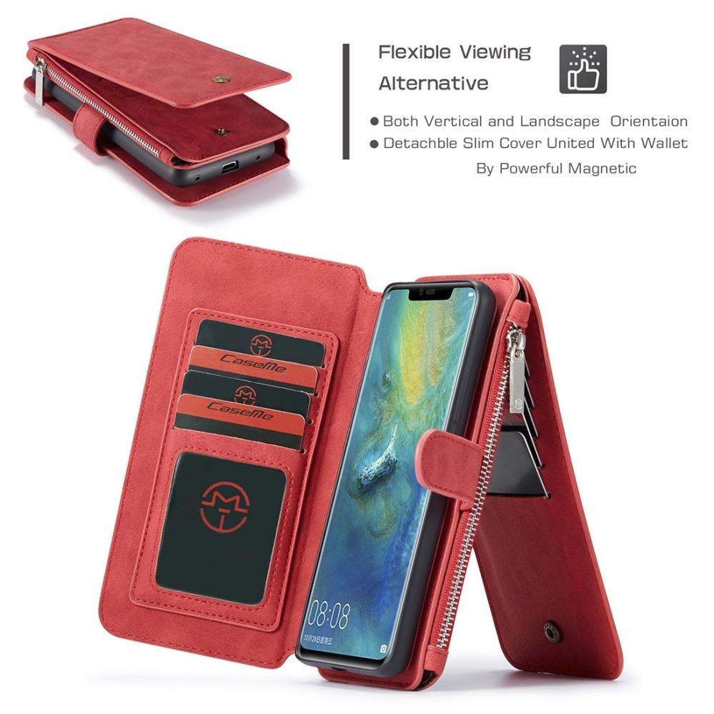 CaseMe Plånboksfodral med magnetskal för Huawei Mate 20 Pro Röd
