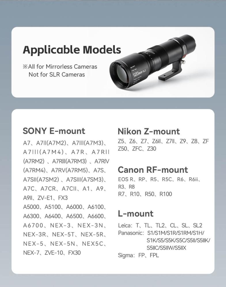  TTArtisan 500mm f/6,3 för Fujifilm X (Fullformat) från Kamda – snabb leverans och trygg e-handel