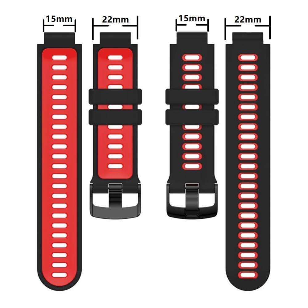 Silikonarmband Svart & Gul för Garmin Forerunner 230/ 235/ 620/ 630/ 735XT