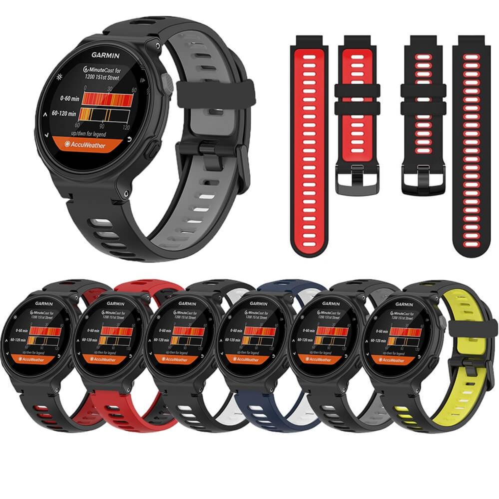 Silikonarmband Svart & Gul för Garmin Forerunner 230/ 235/ 620/ 630/ 735XT